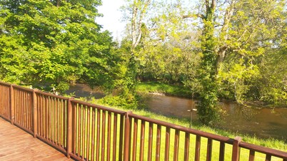 Beautiful river front self catering holiday lodge.