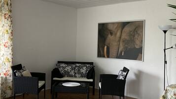 Fernseher, Kamin, DVD-Player, Bücher