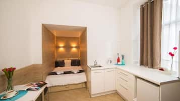 Apartment | Private kitchenette | Fridge, electric kettle, cookware/dishes/utensils