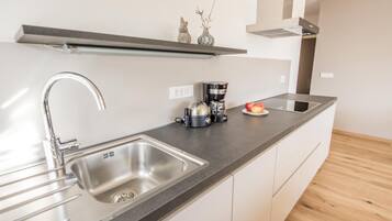 Kühlschrank, Mikrowelle, Herdplatte, Geschirrspüler