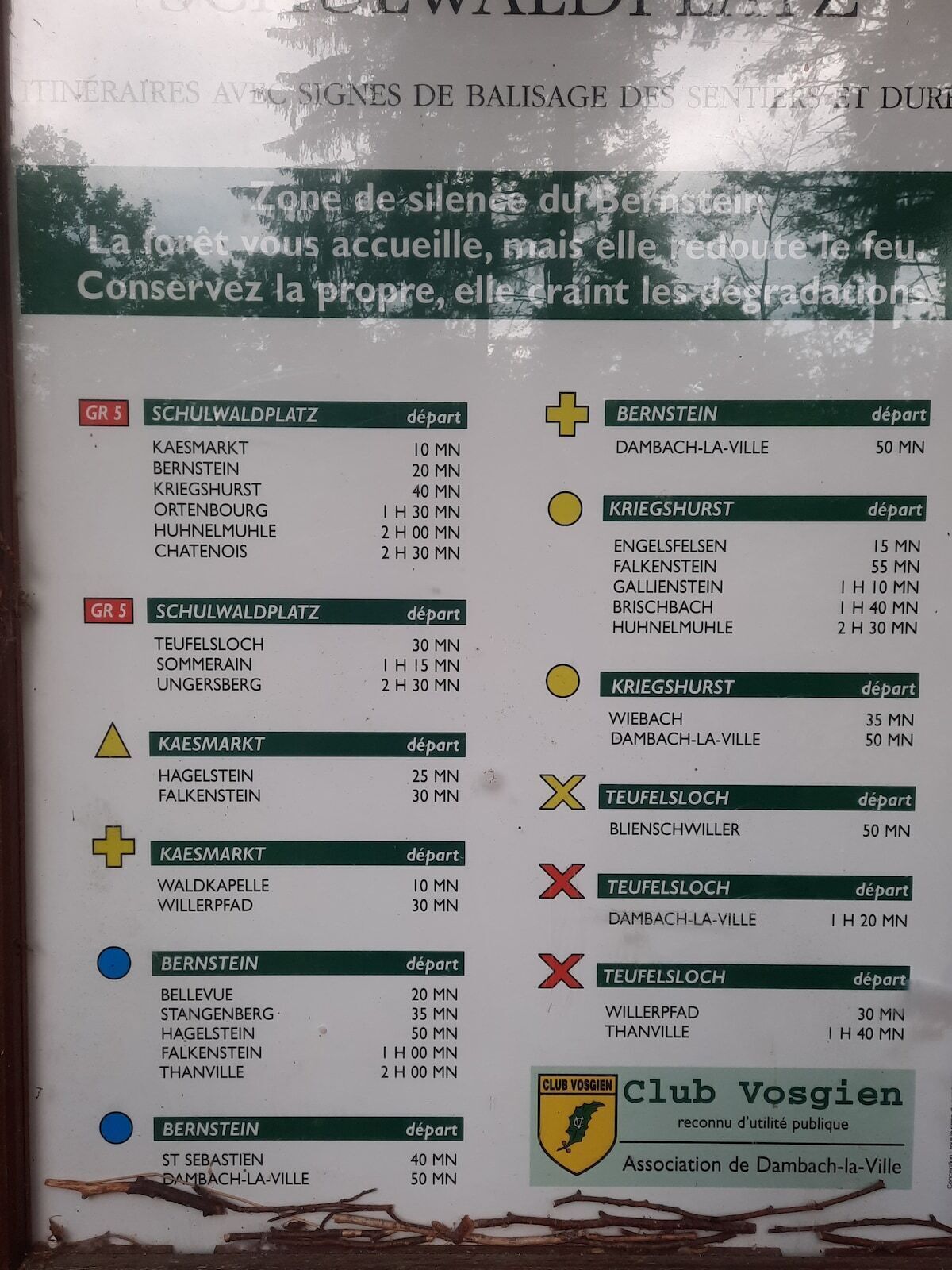 Un panel de horarios de autobús con diferentes horas de salida y destinos.