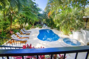 Outdoor pool - Casa Blanca,  Playa Guiones K Section Gem, short walk to the beach.  (Nosara)