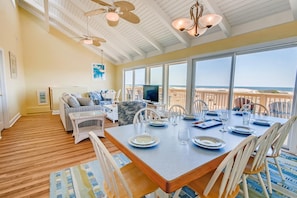 Dining - Oceanfront Dog Friendly Home w/ Private Pool, Hot Tub, Game Room, Beach Views (Salvo)