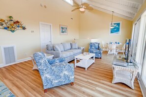 TV - Oceanfront Dog Friendly Home w/ Private Pool, Hot Tub, Game Room, Beach Views (Salvo)