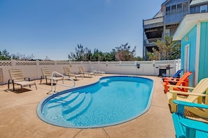 Piscine extérieure, piscine chauffée