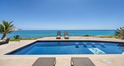 Four bedroom Caribbean oceanfront villa with stunning ocean views and two pools