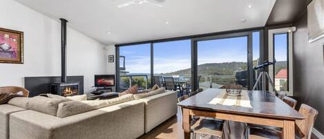 تلفزيون، مدفأة، كُتُب