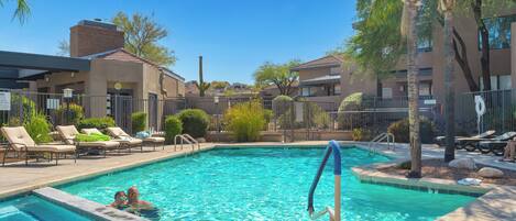 Outdoor pool, a heated pool