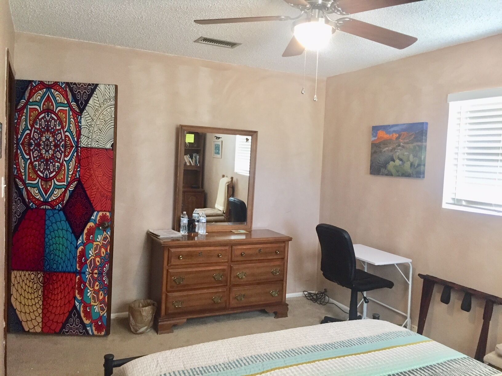 Shared space in quiet home with three dogs and a cat. Private bedroom & bathroom