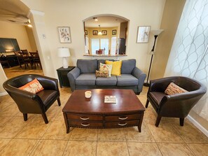 Smart TV, DVD player, books, music library