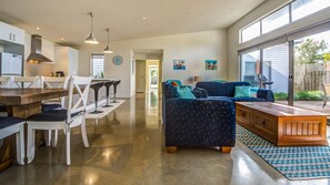 TV, DVD player, table tennis, books