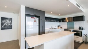 Fridge, microwave, dishwasher, toaster