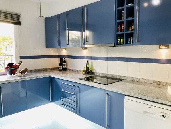 Fridge, microwave, stovetop, dishwasher