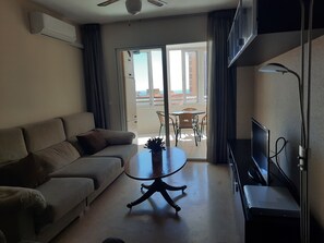 TV, DVD player, video library