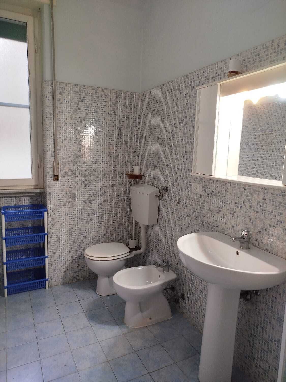 Shower, bidet, towels, toilet paper