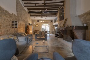 Télévision, cheminée, jeux vidéo, livres