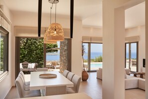 Dining - Luxury villa for Demanding Holidays, Full privacy, Panoramic views over the sea! (Agios Nikolaos)