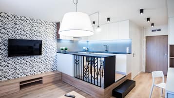 Studio Suite, nhiều giường (Kreta 54/28) | Bếp riêng | Tủ lạnh, lò vi sóng, lò nướng, bếp nấu