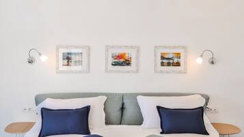 Suite monolocale Executive, vista mare | Biancheria da letto di alta qualità, minibar, una cassaforte in camera