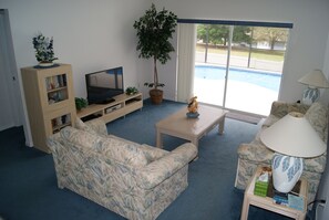 Smart TV, DVD player, ping pong, books