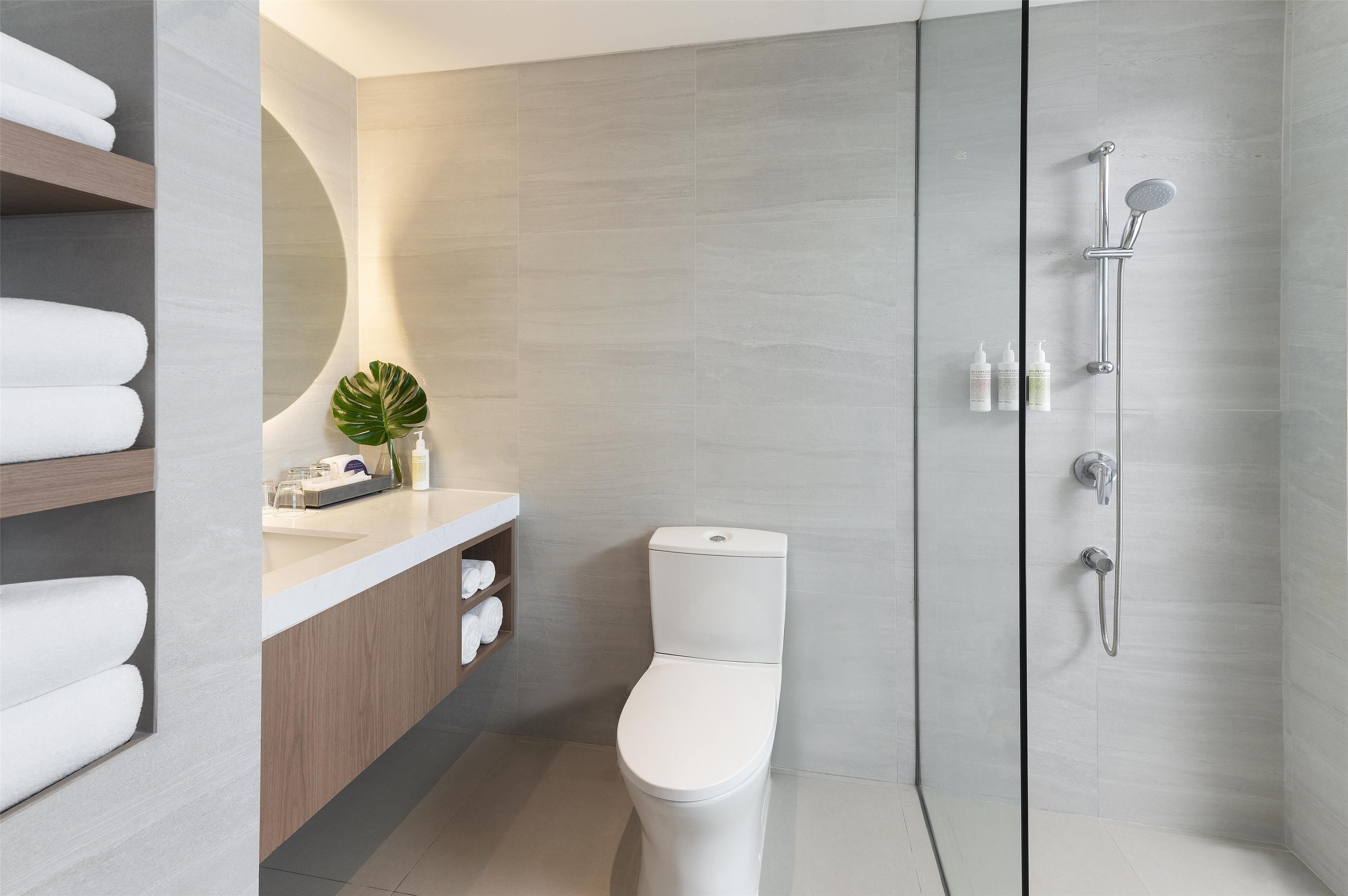 free toiletries, hair dryer, bathrobes, slippers