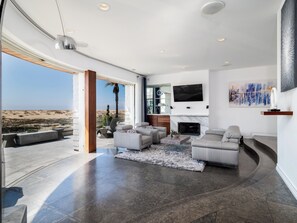 Smart TV, fireplace, video games, books