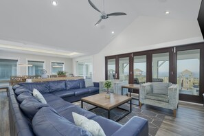 TV, fireplace, video games, DVD player - 5410- Ocean Star, Beautifully appointed luxury oceanfront home in Nags Head (Nags Head)