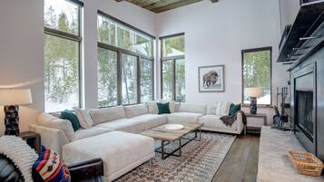 Télévision, cheminée, baby-foot, chaßne hi-fi