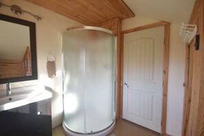 Ducha, secador de pelo y toallas