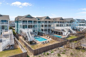 Exterior - 5411- Atlantic Breeze, Stunningly appointed, pet friendly, oceanfront Nags Head home (Nags Head)