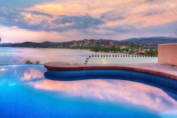 Salt water infinity pool with magnificent views