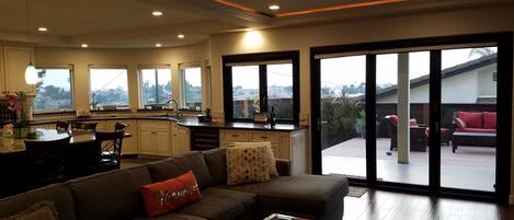 TV, fireplace, DVD player, music library