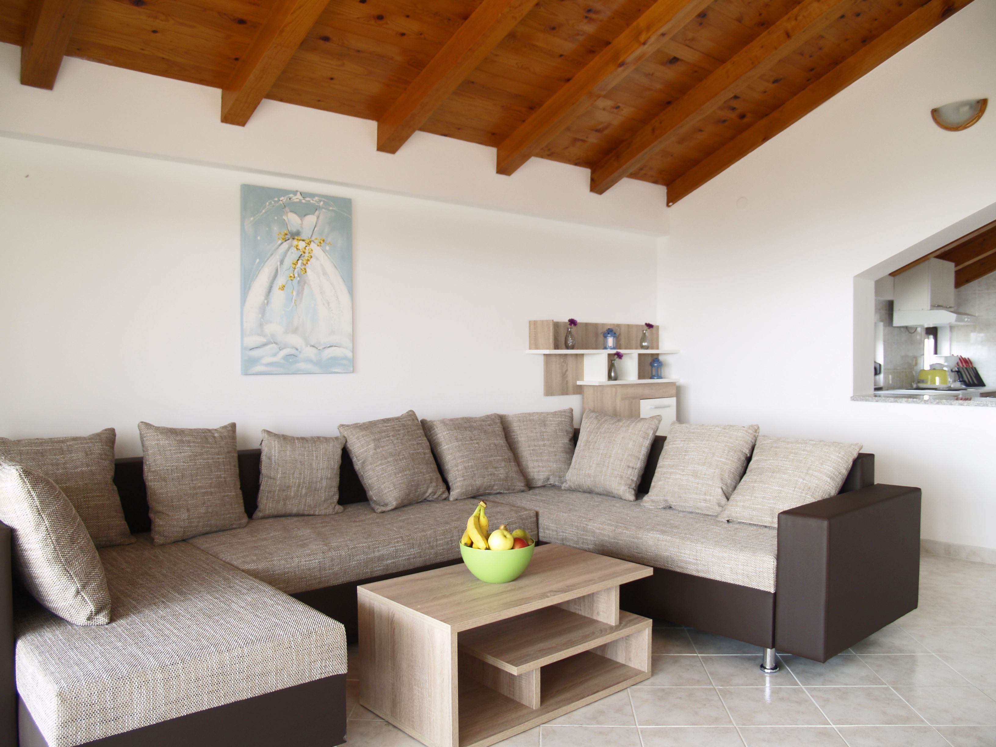 Panoramic Penthouse, 2 Bedrooms, Sea View | Living area | Flat-screen TV