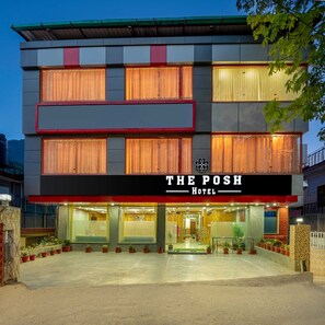 Front of property – evening/night - The Posh Hotel near Mall Road with Hassle Free Covered Parking (Dharamshala)