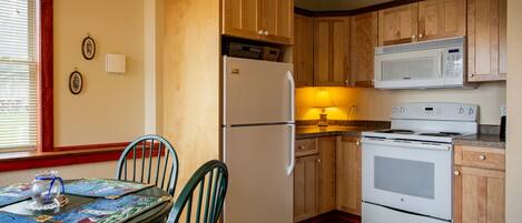 Fridge, microwave, oven, toaster