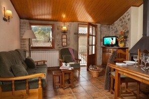 TV, fireplace, DVD player - Self catering Mas la Batllia for 4 people (Sant Joan de les Abadesses)