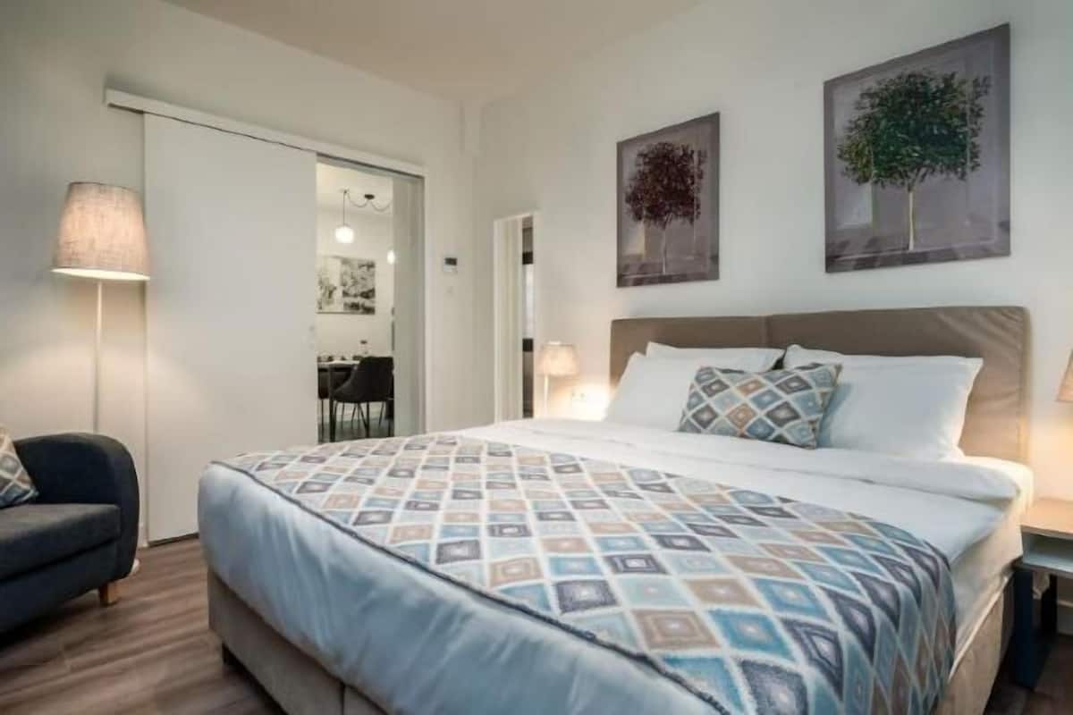 1 chambre, draps en coton égyptien, literie de qualité, coffre-fort