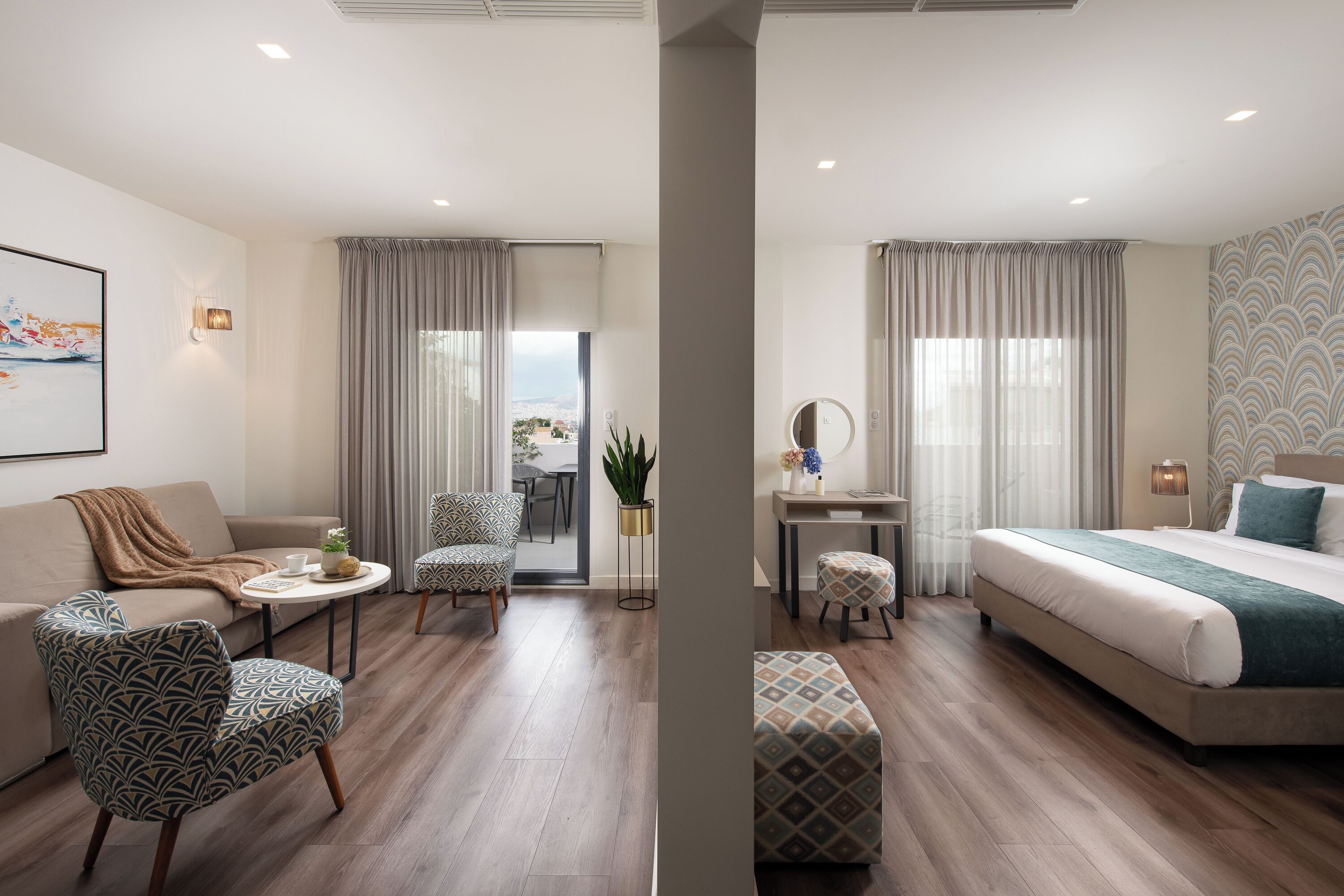 套房, 陽台 | 1 間臥室、埃及棉床單、高級寢具、客房內保險箱