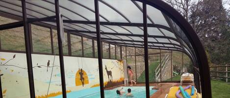 Indoor pool, a heated pool