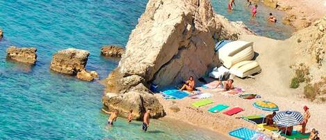 Sun loungers, beach towels