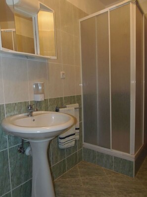 シャワー、ヘアドライヤー、タオル