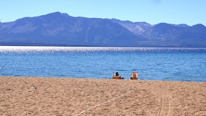 Sillas reclinables de playa, toallas de playa