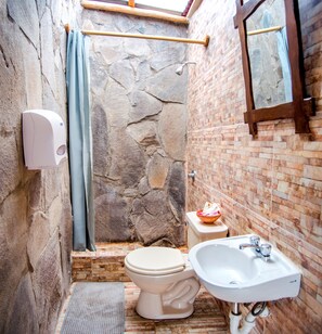 Standard Double Room, 1 Double Bed, Non Smoking, Mountain View | Bathroom | Shower, free toiletries, towels