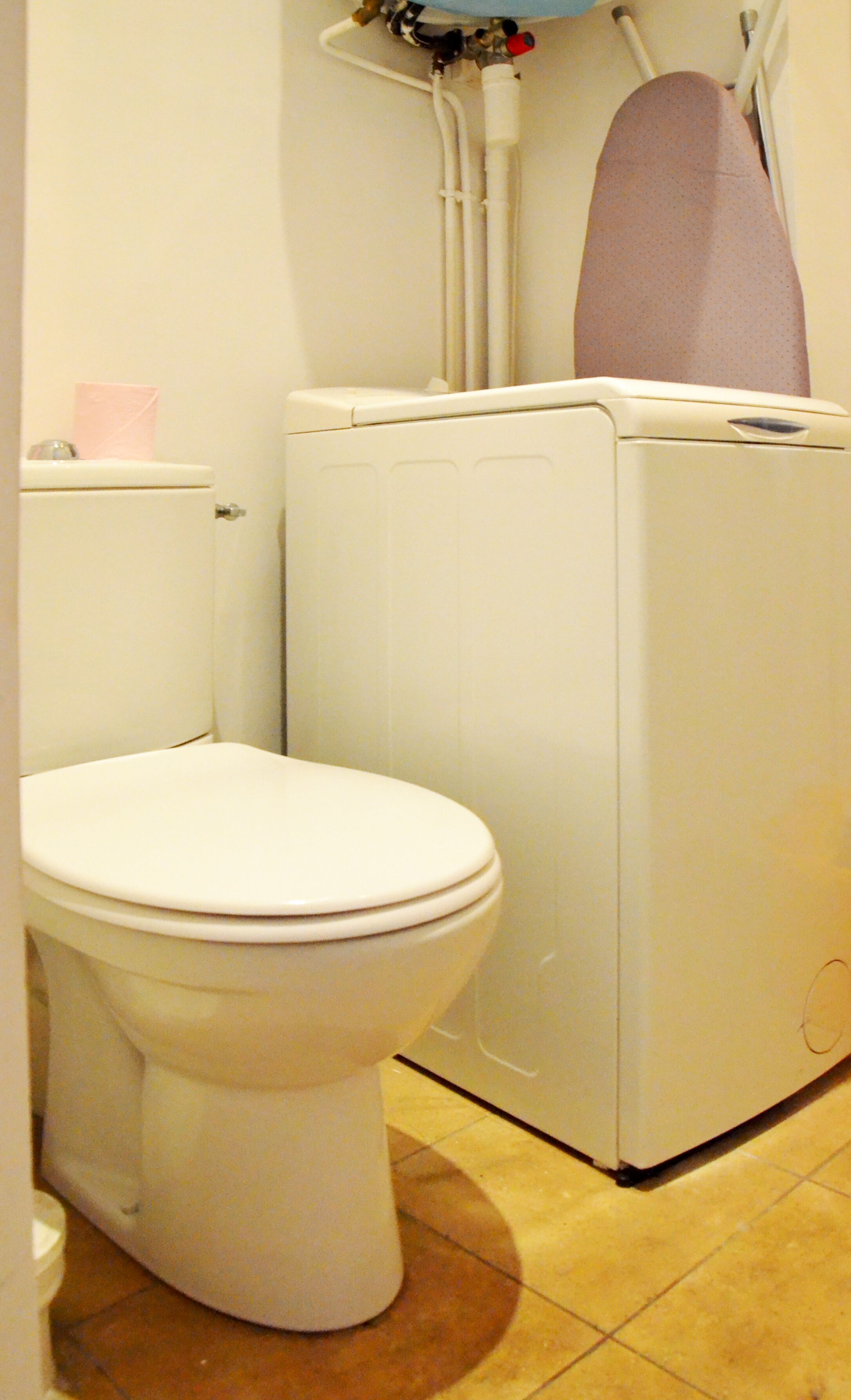 Toilette room : WC and washing machine