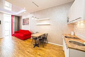 Apartment, City View | Iron/ironing board, cribs/infant beds, free WiFi - Apartment Mitskevicha 5a (Lviv)