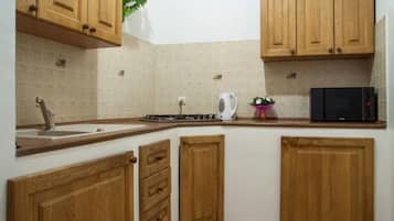 Apartment (Berindy St. 3) | Private kitchen | Fridge, microwave, stovetop, electric kettle