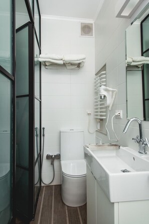 Shower, free toiletries, hair dryer, slippers - Apartment Horodotska 4 (Lviv)