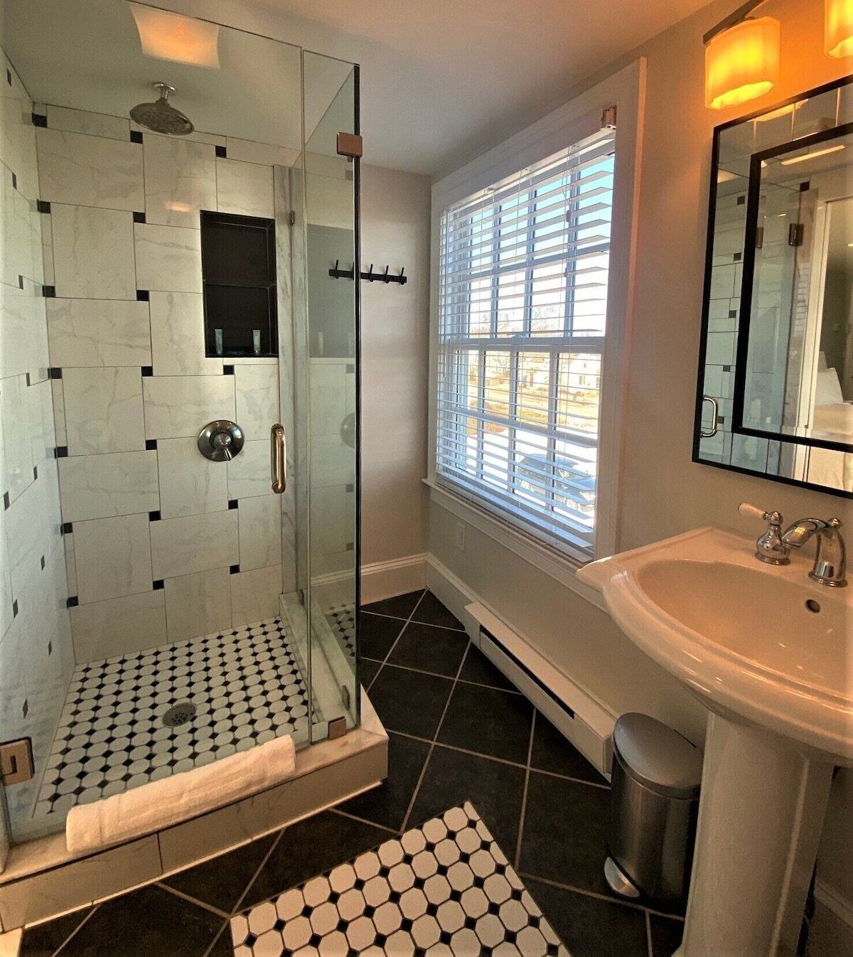 king jr. suite | bathroom | hair dryer, towels