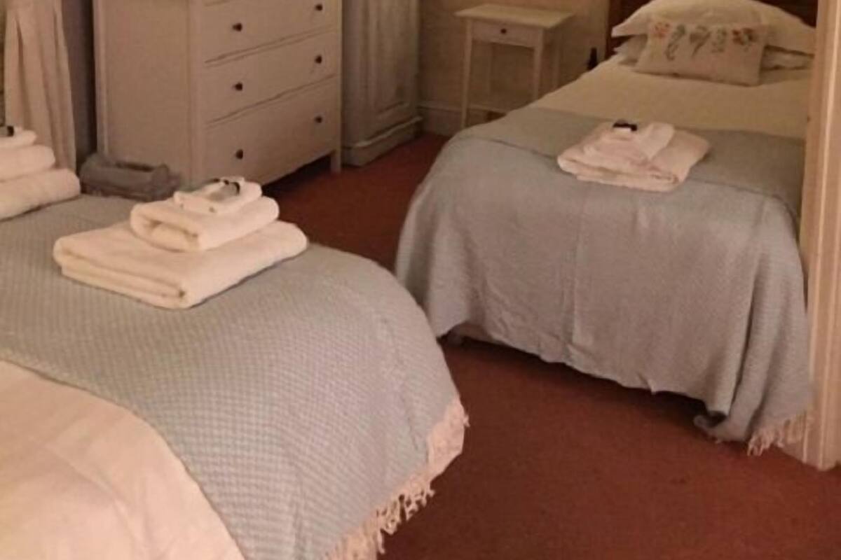 Habitación triple básica | Tabla de planchar con plancha, wifi gratis y ropa de cama