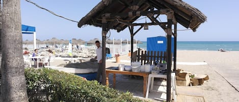 Beach nearby, sun-loungers